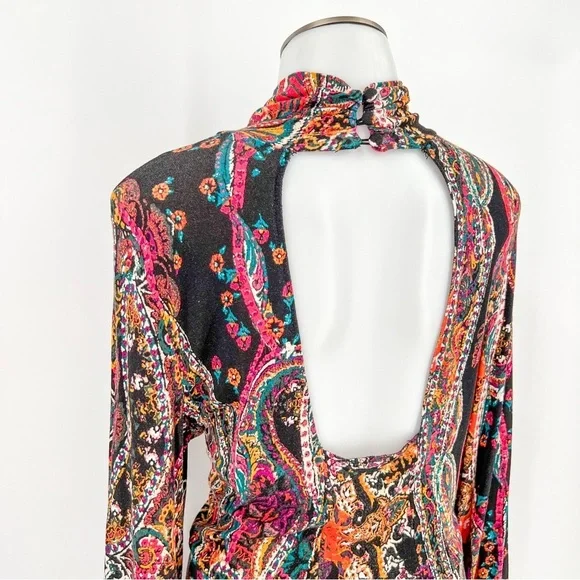 Free People Womens All Dolled Up Paisley High-Neck Mini Dress - Picture 8 of 12